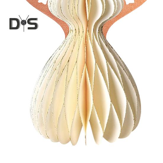 Angel Honeycomb Ornament Paper Angel Hanging Ornament with Sparkling Edge 3D Honeycomb Angel Decoration for Birthday Party Wedding