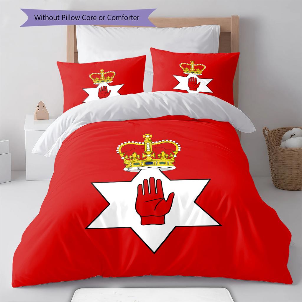 Biancheria da letto con motivo Ulster, Set piumone Copripiumone Federa Regalo di compleanno per la casa (1 * copripiumino + 2 * federa, senza nucleo)