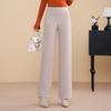 Mom's Winter & Autumn Elastic Waist Thick Long Wide-Leg Pants for Middle-Aged & Elderly