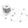 10M Imitation Pearl Beads Chains Ribbon Rose Flower Thread Beaded Line Clothing Accessories DIY Material Headwear