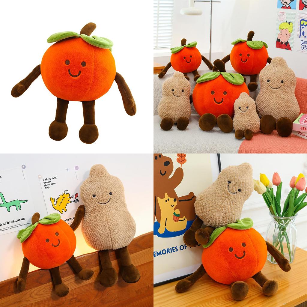 Novelty Plush Pillow With Persimmon And Peanut Animal Designs For Kids And Collectors