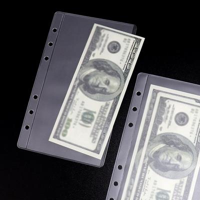 NatSumeBasics 24 A6 Binder Pockets, Cash Envelopes, 3.5" X 6.5" Frost Sleeves Sheet Protector, 6 Rings Binder Sleeve for Organizer, Photos Cards