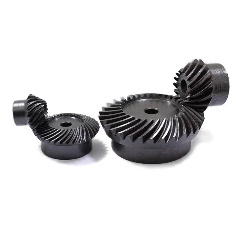 45# Steel 1M 20T To 80T Spiral Bevel Gear 1 Modulus 1 : 4 90 Degrees Differential Gears Same Ratio Diameter 6mm 8mm Hole