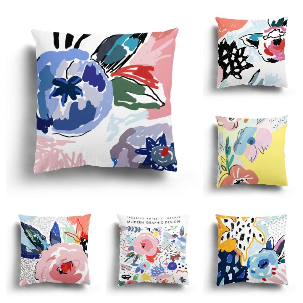 Abstract Floral Cushion Cover Sofa Living Room Home Decor Pillowcase