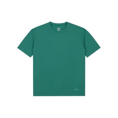 Camiseta Esportiva de Manga Curta Estampada com Gola Redonda Tops Unisexo Verde 2203A209-300
