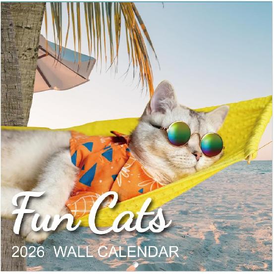 2026 Calendar - 2026 Wall Calendar, Funny Cat Calendar 2026, JAN 2026 - DEC 2026, 12 x 24 (Open), Calendar 2026 with Unruled Blocks, Thick Paper,