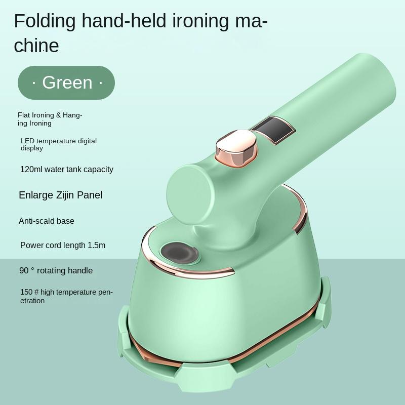 

Портативный отпариватель для одежды 150 градусов цифровой дисплей паровой утюг для одежды вращающаяся ручка 90 ° паровой утюг резервуар для воды 120 мл зелёный
