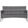 VidaXL Salon de jardin 5 pcs avec coussins Résine tressée Gris