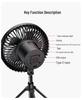 Smart Multi-functional Tripod Fan with Colorful Lights for Outdoor Camping
