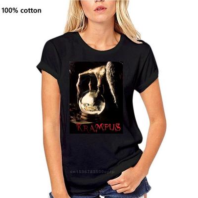 Krampus T-Shirt Christmas Santa Demon Horror 2023 Flash Print Cotton Slim Fit Crew Neck Printing Casual Tops