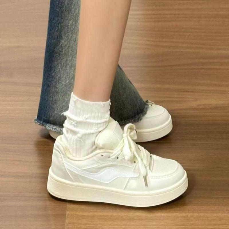 

thick-soled cream bread shoes women s tide autumn new little white shoes versatile sports and leisure board shoes 40 бежевый
