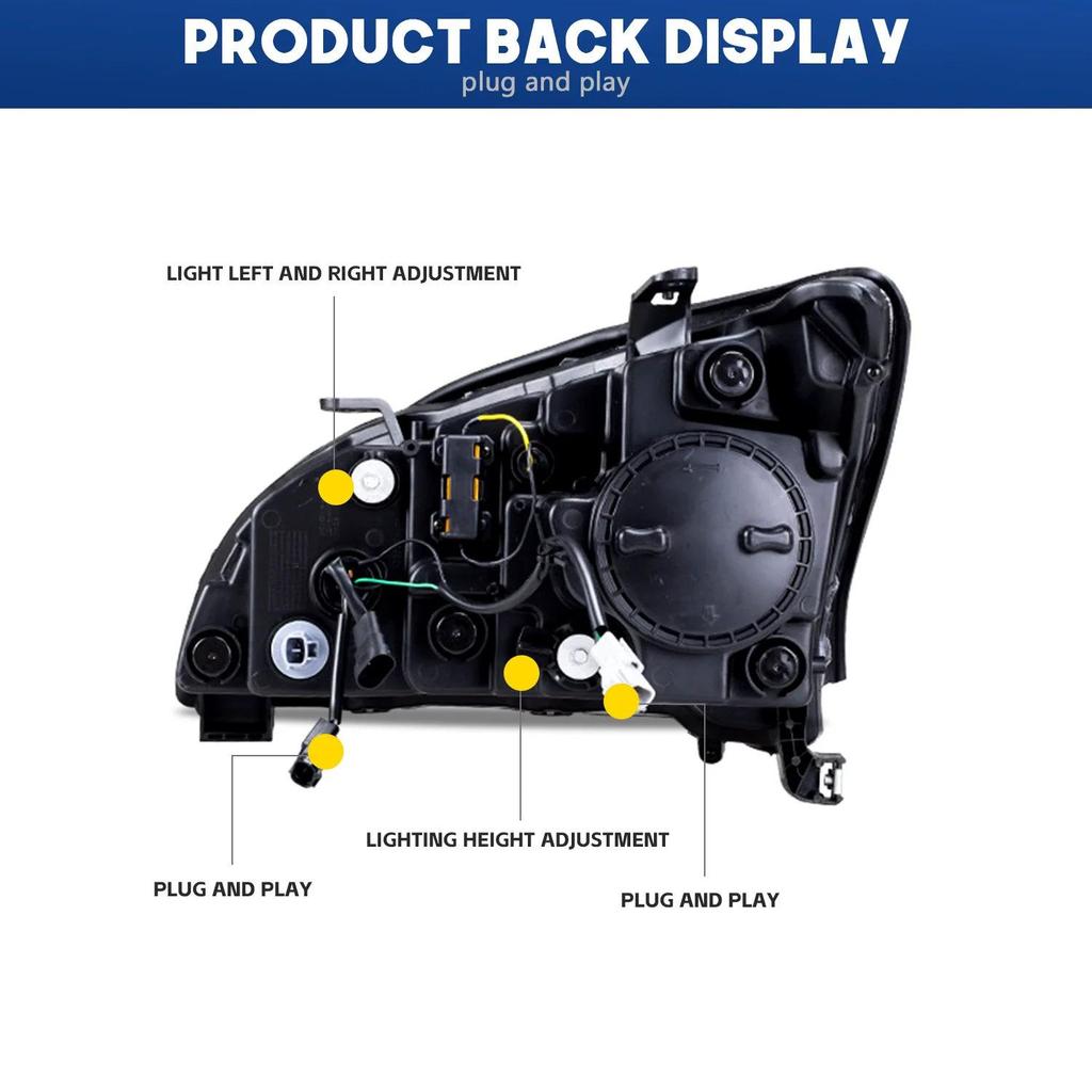 Modified LED Headlight Assembly with Sequential Turn Signals for 03-08 Lexus RX