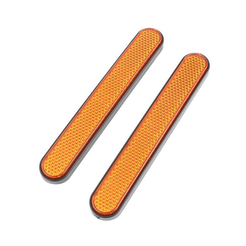 1Pair Motorcycle Long Oval Reflector Front Fork Reflective Sticker Warning Sign Front And Rear Mudguard Reflectors Car Accessory