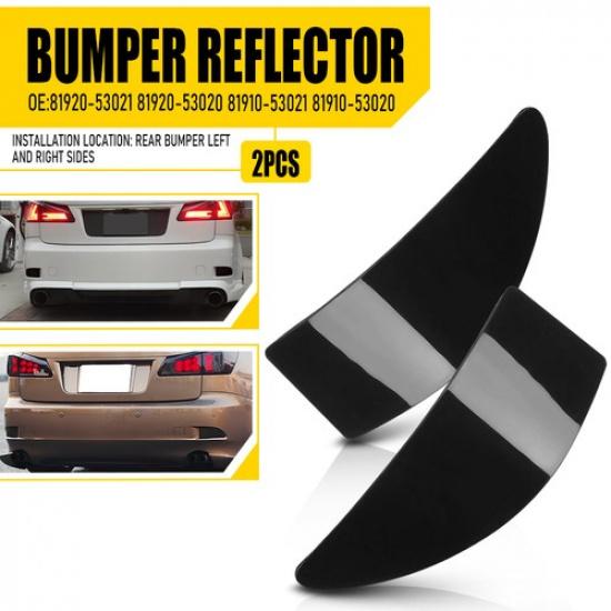 Smoked Lens Rear Bumper Reflector Covers For 2006-2013 Lexus IS IS250 IS350