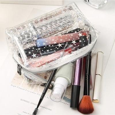 Transparente Make-up-Tasche Mode Transparent Reise Tragbar Mini Waschaufbewahrungstaschen Pailletten Sterne Druck Damen Reißverschluss Kosmetiktasche