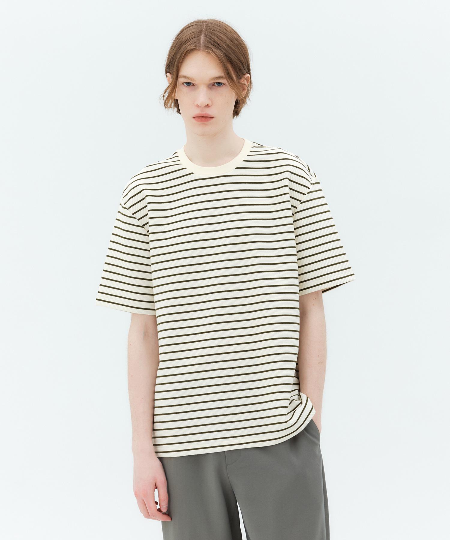 Mind Bridge Striped T-Shirt - 2 Colors Myts31N1 Bk/105
