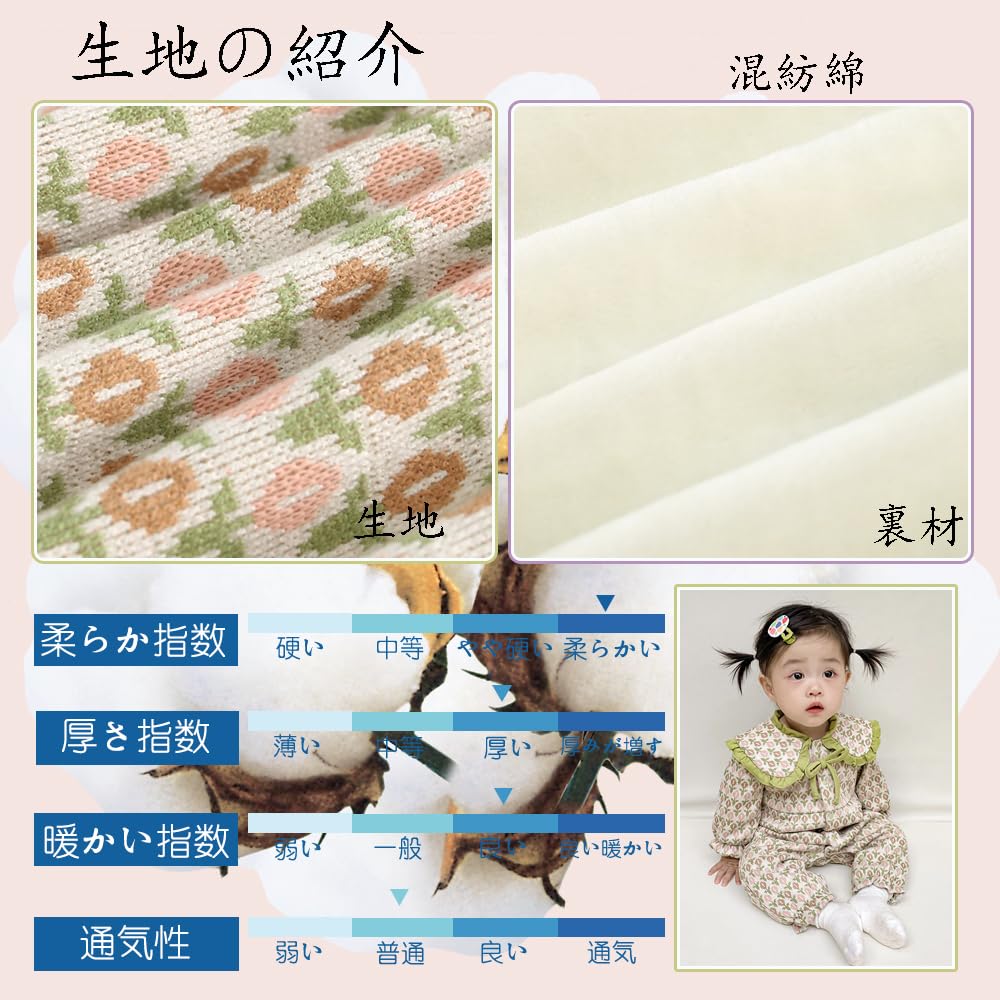Baby Front Baby Newborn Going Out Long Months [Reegoo Peter] Coveralls, Clothes, Girls, Opening, Rompers, Clothes, Clothes, Wear, Sleeves, Green, 66,