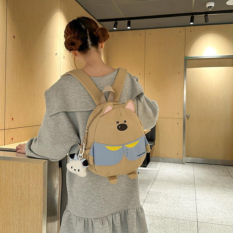 Cartoon Cute Blue Clothebear Design Student Backpack For Children Daily Use