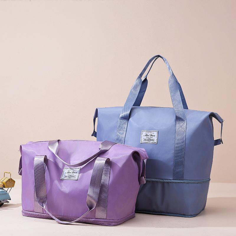 Large-capacity yoga bag, new trendy and fashionable solid color fitness bag, light and simple, pull rod luggage bag