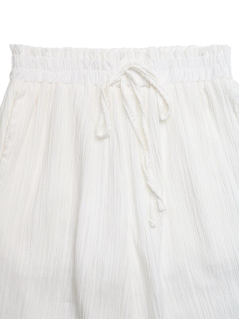TikTok 2026 Summer Spliced Lace Tie-Up Casual Loose Straight-Leg Pants