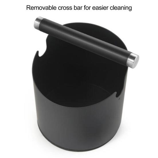 Coffee Knock Box Easy To Use Convenient Cleaning Removable Crossbar with Anti-slip Pad Anti-Splash Storage Bevel Design Stainless Steel Espresso Knock