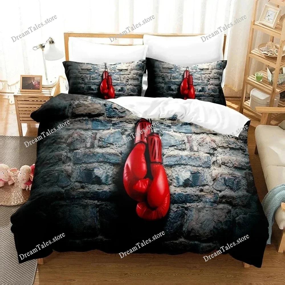 3D Print Boxing Bedding Set Boys Girls Twin Queen King Size Duvet Cover Pillowcase Bed Boys Adult Home Textileextile Luxury Gift