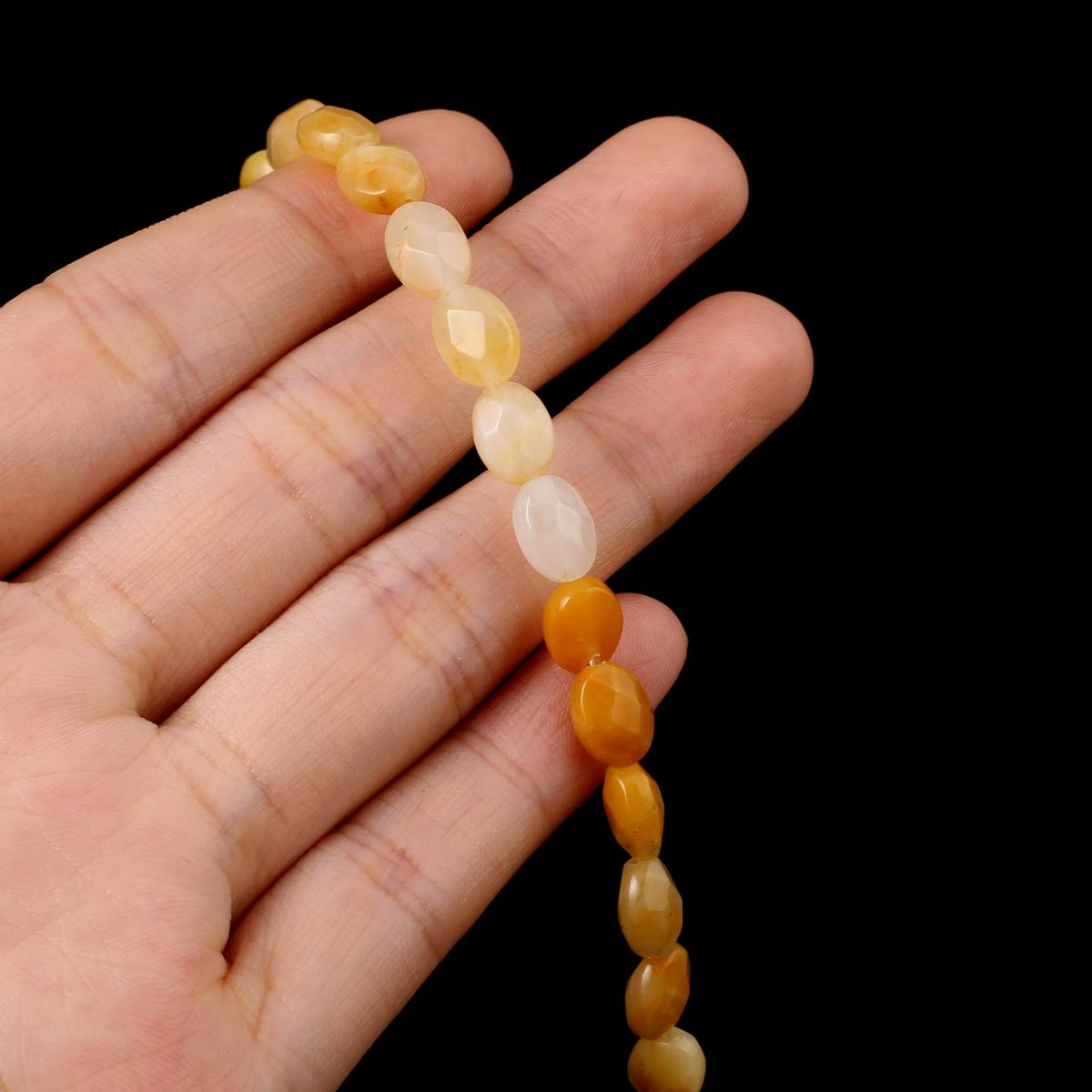 

Бусины из натурального камня опал/розовый кварц овальные граненые бусины для изготовления ювелирных изделий DIY ожерелье браслет серьги аксессуар Yellow Jade/8x6x4mm