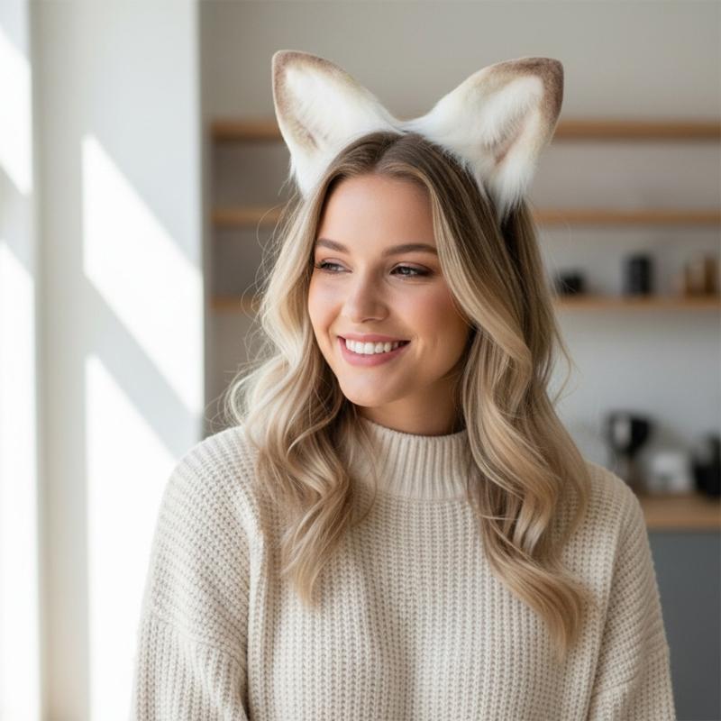 Sheep Ears Headbands Furry Sheep Ear Headband Halloween Party Prom Cosplay Costume Hair Accessories Headwear for Women