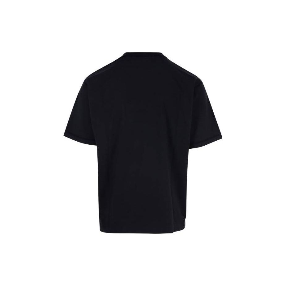 STONE ISLAND T-shirt Nera da Uomo con Logo Ricamato Top 781520957-V0029