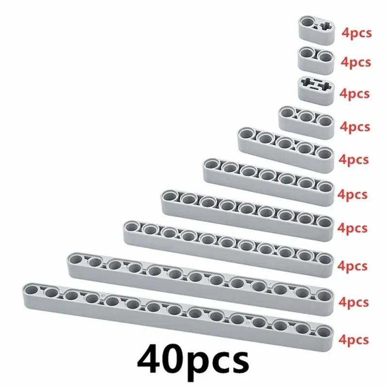 Technical MOC Thick Beam Studless Liftarm with Holes 1x3 1x5 1x7 1x9 1x11 Building Blocks DIY Toys