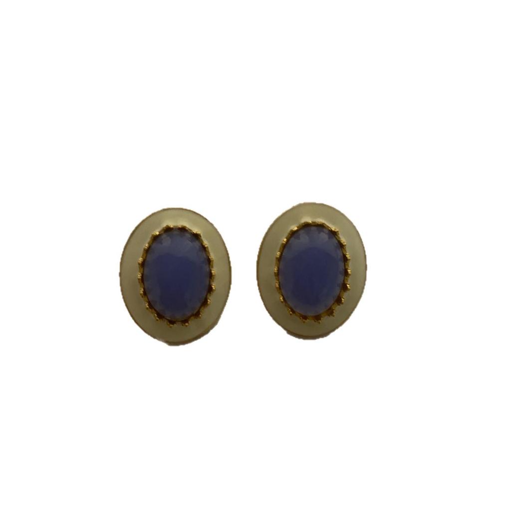 Soft Oval Enamel Lavender Gemstone Stud Earrings Gentle Lazy Atmosphere Exquisite Small Fresh Earrings