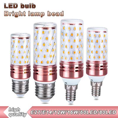 E27 LED Lamba E14 12W 16W LED Ampul SMD2835 220V Mısır Ampul 60 80 LEDs Yüksek Parlaklık Avize Mum Işığı Ev Dekorasyon Ampul