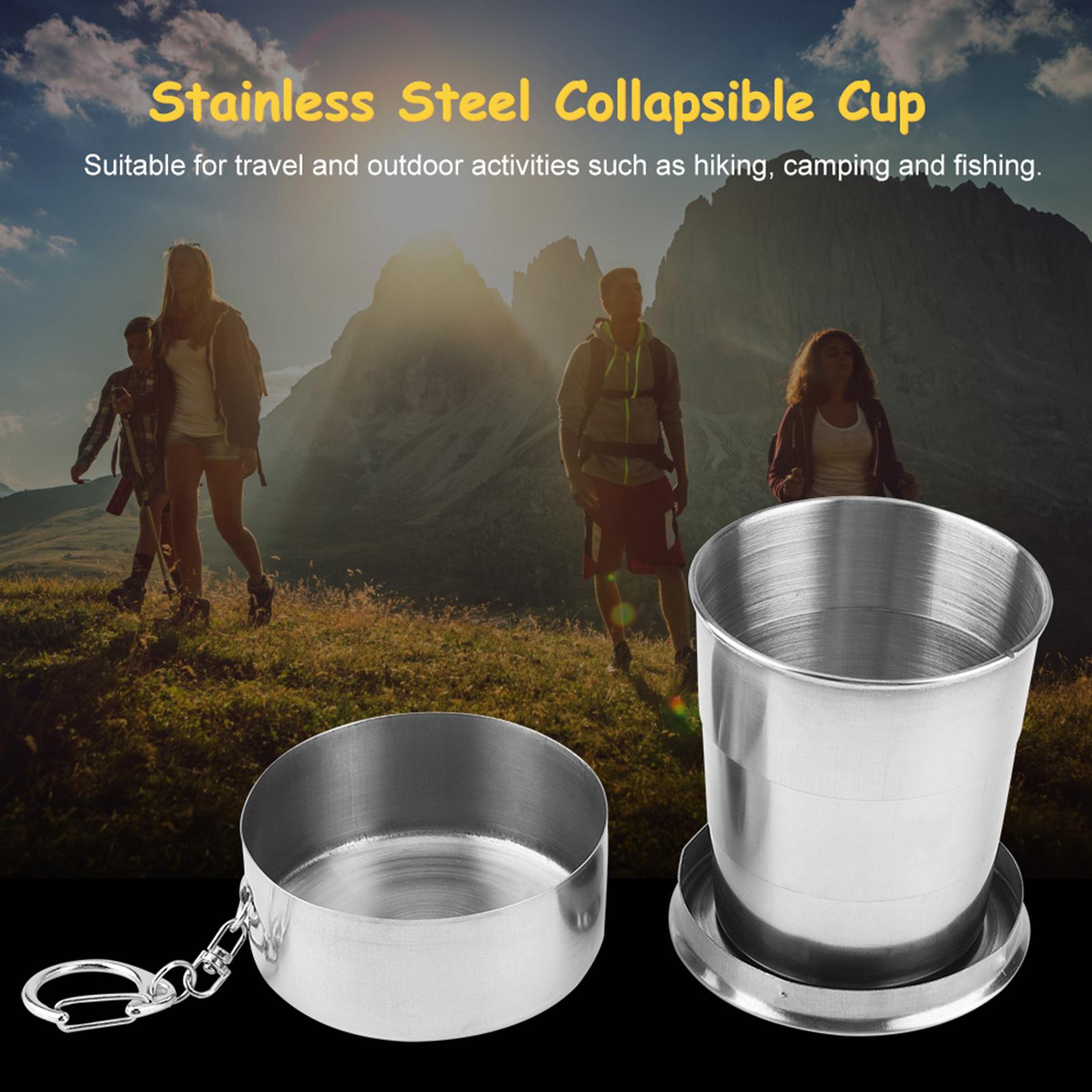 

Portable Outdoor Stainless Steel Collapsible Folding Cup for Traveling Camping with Key Chain Type 2