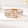 Leder Armreif Mehrschichtig PU-Leder Böhmischer Stil Geometrisches Armband für Damen