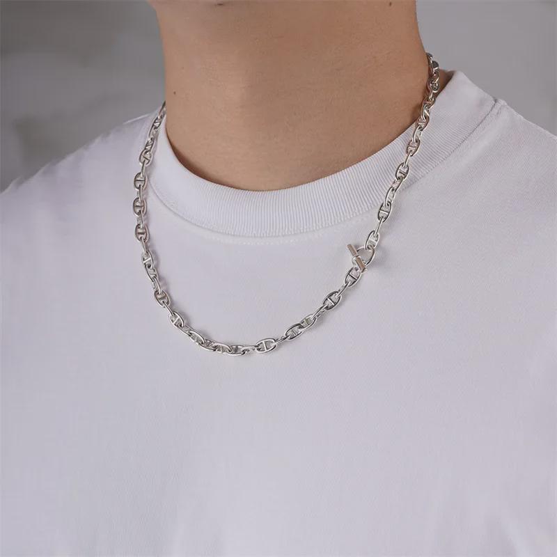 S925 Versilberte Vielseitige Hip-Hop Schlüsselbeinkette für Damen