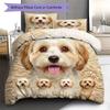 Havanese Papillon Pattern Bedding Quilt Set Quilt Cover Pillowcase Home Decoration Gift (1 * duvet cover + 2 * pillowcase, without core)