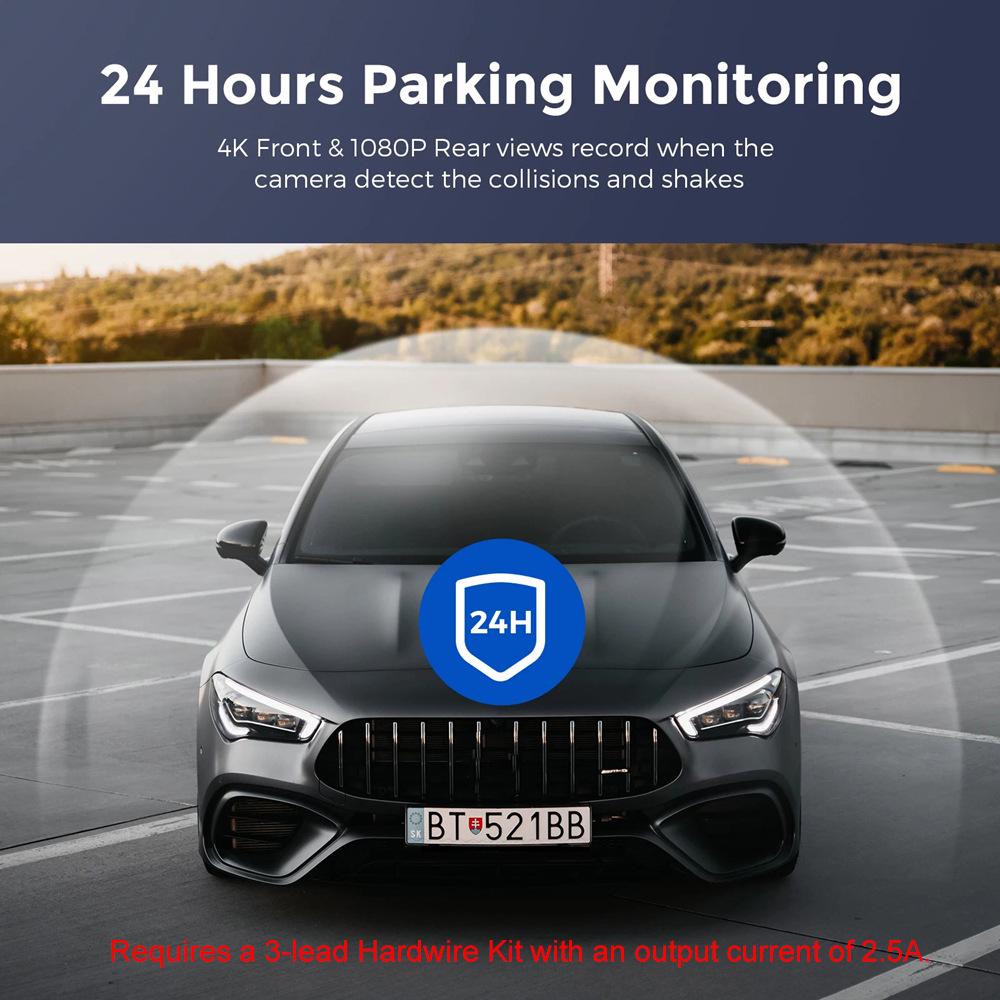Cross-Border V22 4K HD Front & Rear Dual-Recording Dash Cam with GPS Trajectory & Mobile Connectivity
