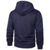 Men's Solid Color Zippered Fleece Hooded Sweatshirt Jacket Men's Sports Large Size Casual Fleece Sweatshirt Jacket