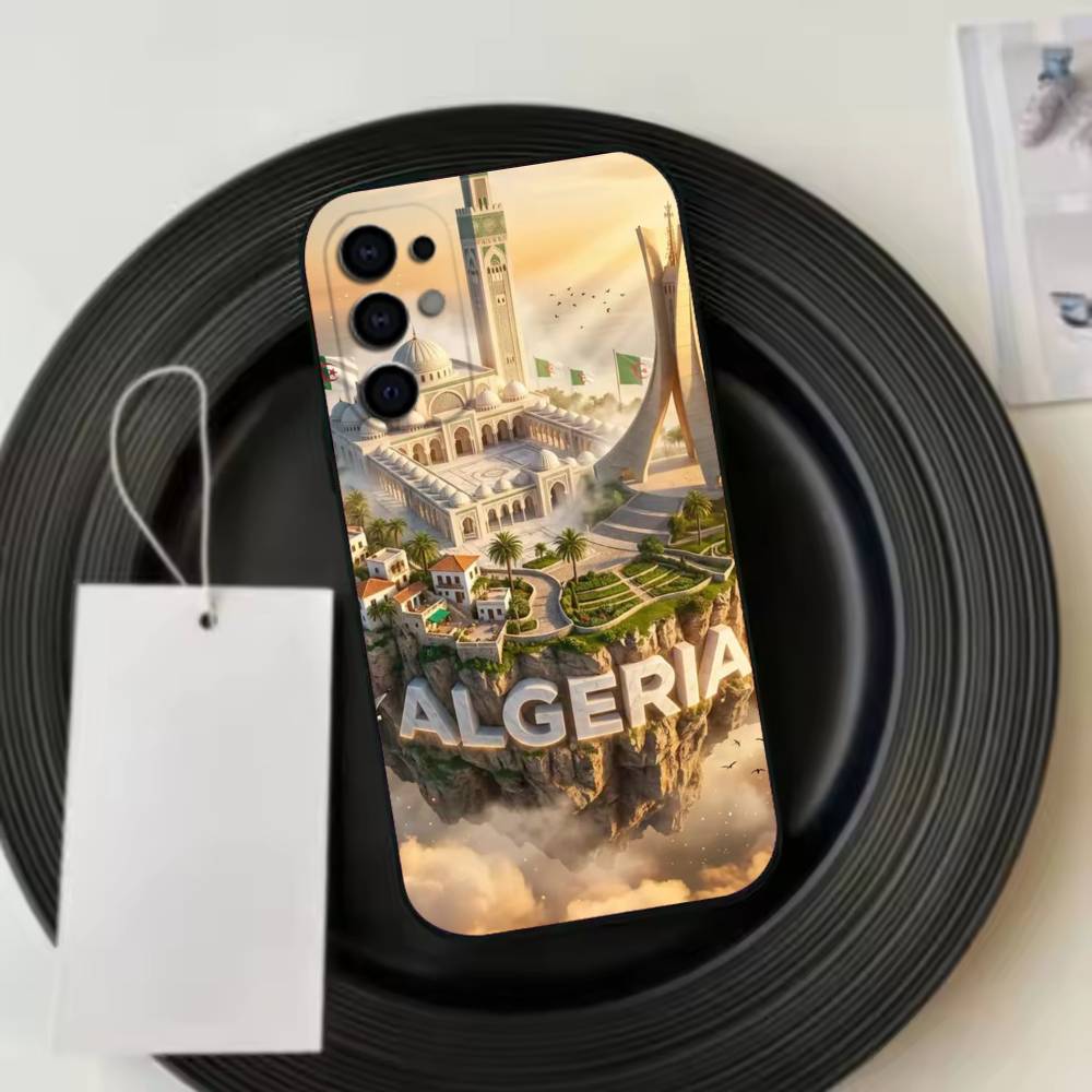 Algeria F-Flag Phone Case Black Silicone Soft For Samsung S25,S24,S21,S22,S23,S30,Ultra,S20,Plus,Fe,Lite Samsung S225G