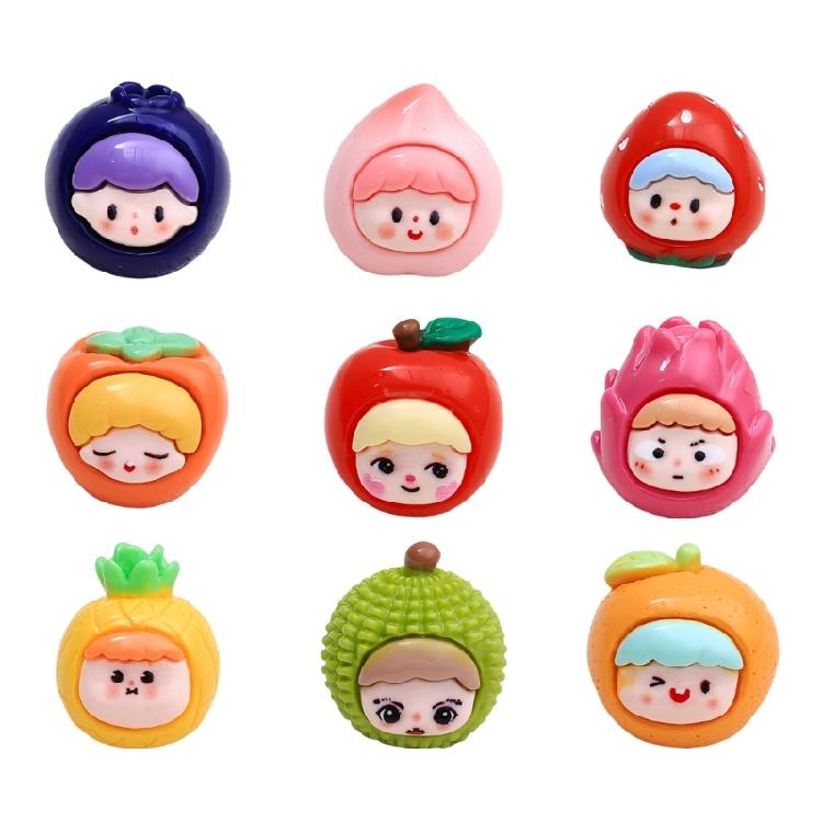 

9Pcs Fruit Girl Syurdy Resin Craft Charm Stylish Home Decoration for Jewelry Craft Supplies and Accessory Making 1