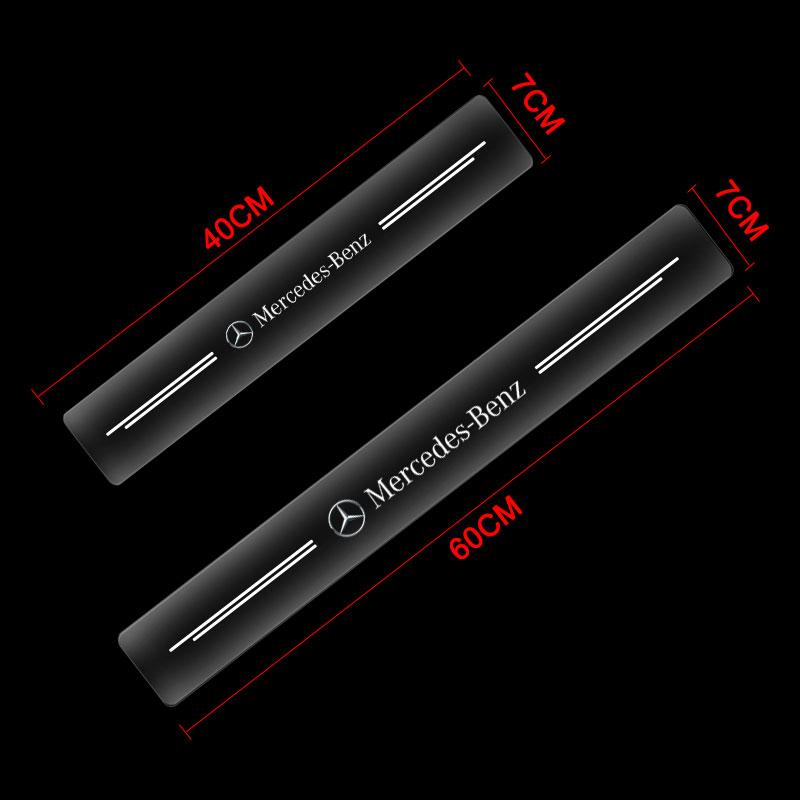 4X Car Threshold Protector Transparent Decorative 3D Sticker For Mercedes Benz AMG W212 W205 W246 W177 W176 W213 GLC GLE GLS ML Welcome Laser Lamp