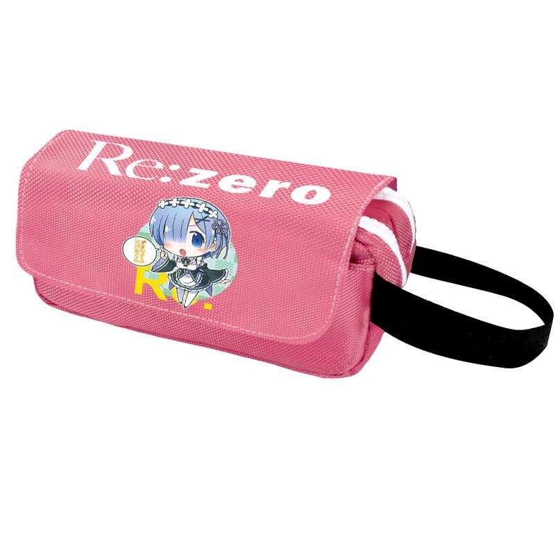 Anime Pencil Case Large Capacity Double Zipper Canvas Organizer Students