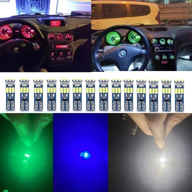 10pcs Super Bright LED Bulbs T5 W3W W1.2W 70 73 74 Auto Dashboard Gauge Lamps Car Warning Indicator Instrument Cluster Light Bulbs 7