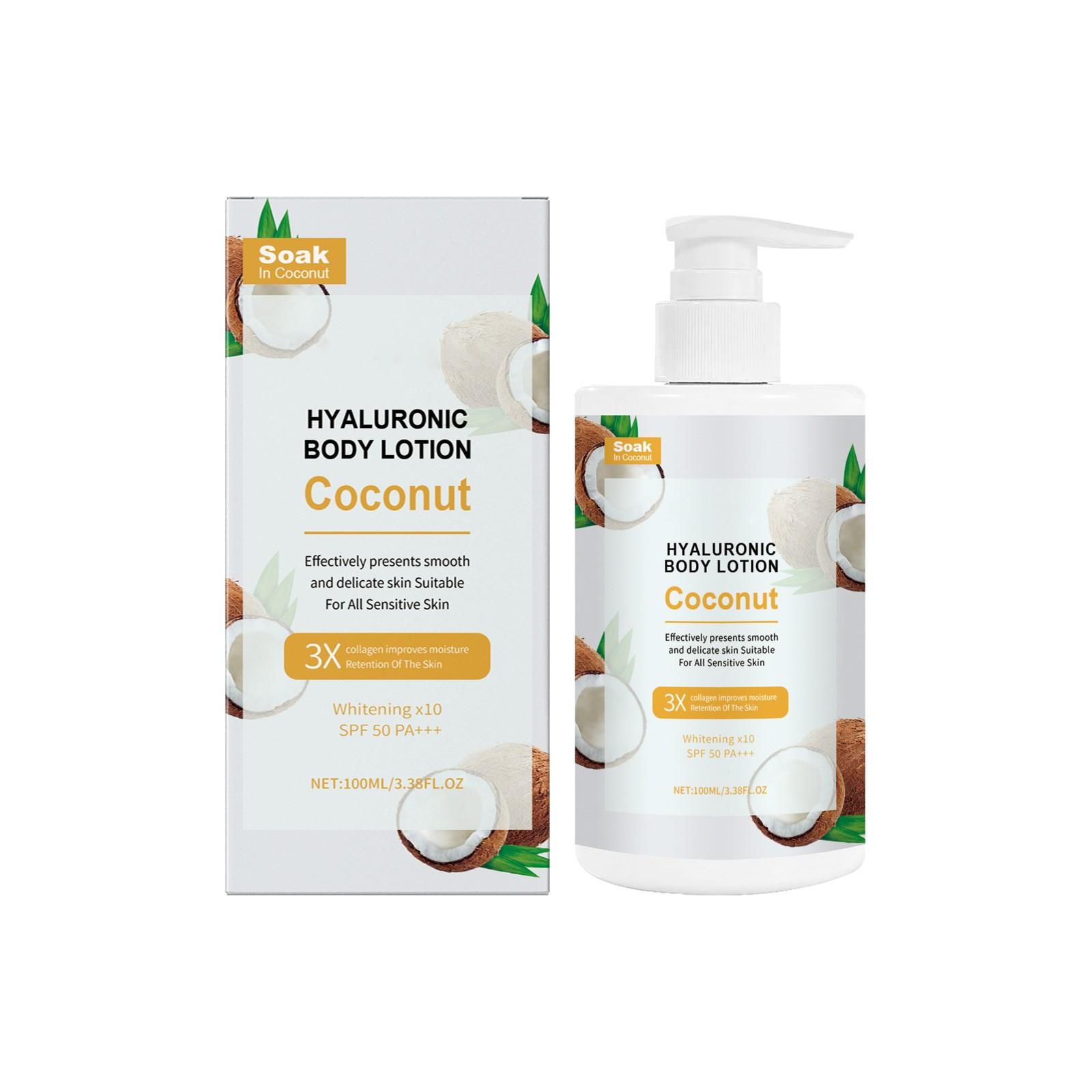 

Лосьон для тела с кокосом Увлажняющий, укрепляющий и питающий кожу тела Осветляющий и разглаживающий лосьон для тела