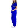 Women Short Sleeve V-neck Tops+Pants  Working  Set Suit