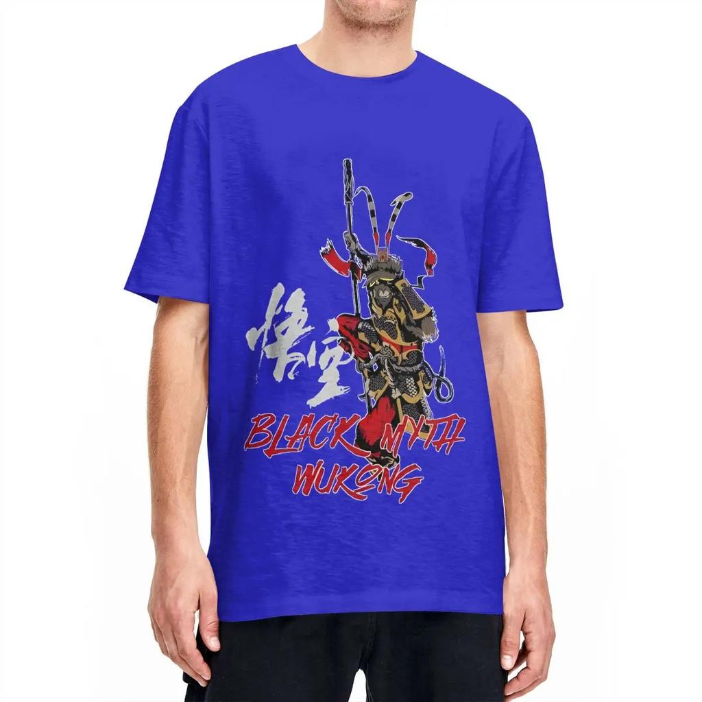 Black Myth Wukong Monkey King (6) T-Shirt Hip Hop T Shirts Short Sleeve Y2K Basic Tops Summer Cotton O-Neck Oversize Clothes