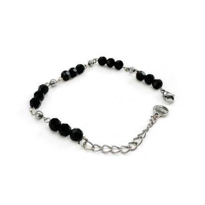 [Clips Urban] Trudy Schwarzes Damenarmband mit Perlenkette (14032389)