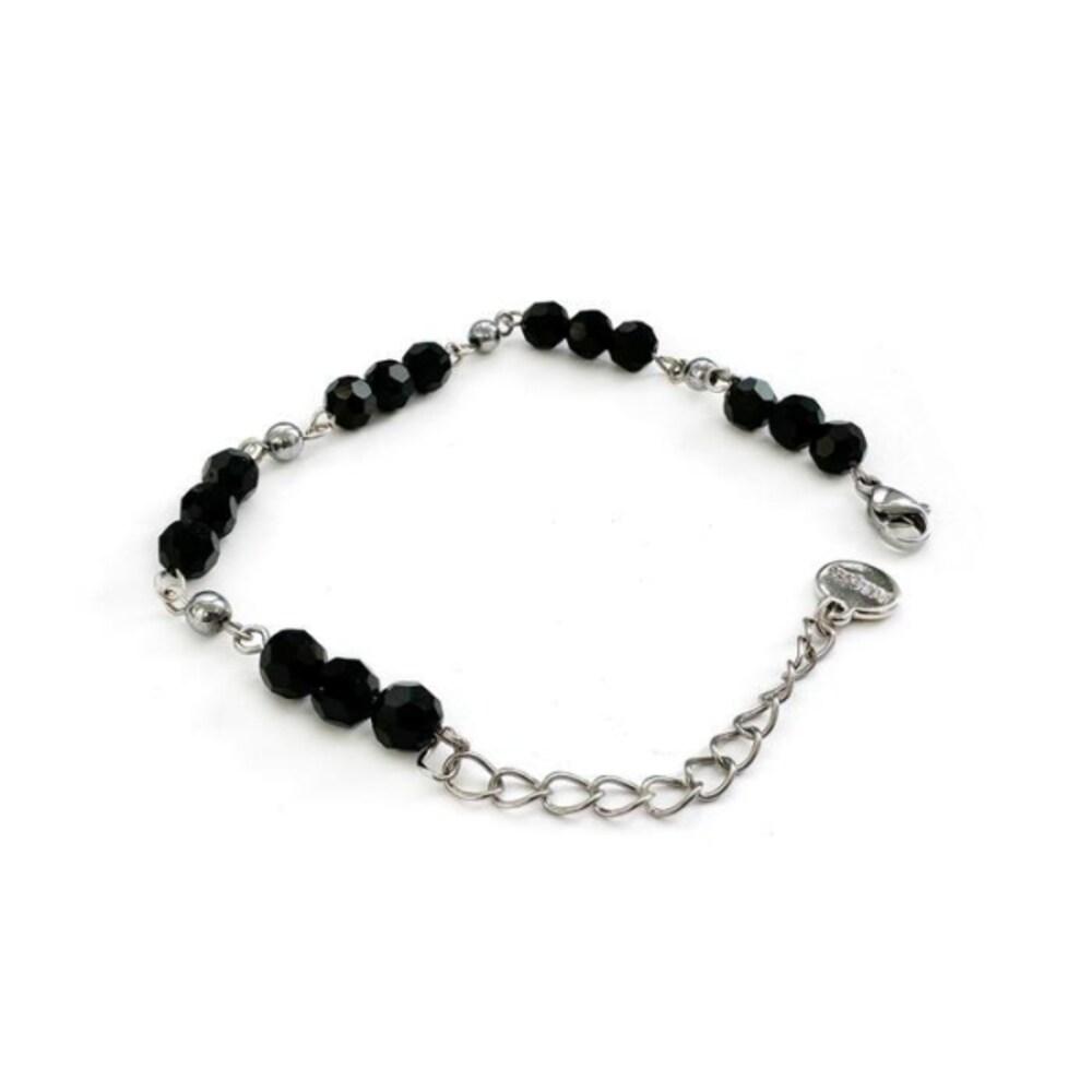 [Clips Urban] Trudy Black Women's Beaded Chain Bracelet (14032389)