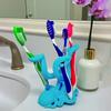 Octopus Tentacle Toothbrush Holder 3D Printed Coastal Ocean Inspired Bathroom Organizer Nautical Sea Life Toothbrush Stand for Countertop