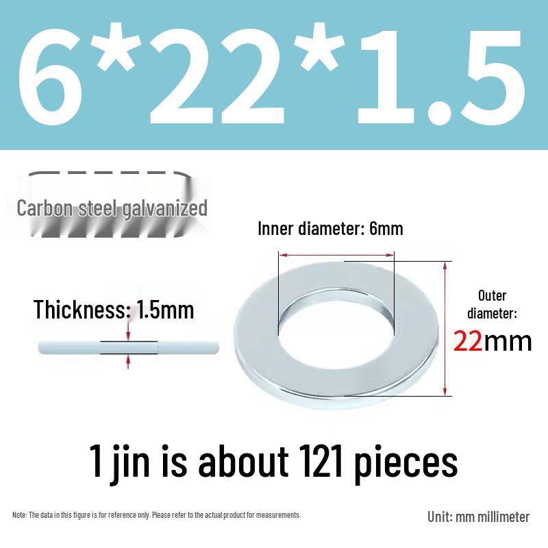 Oversized Thickened Galvanized Iron Flat Washer M2M3456810-M6